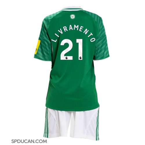 Dječji Nogometni Dres Newcastle United Tino Livramento #21 Gostujuci 2025-26 Kratak Rukav (+ Kratke hlače)